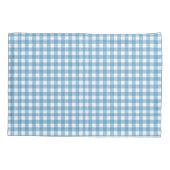 Aqua Blauw en Wit Gingham Patroon Kussensloop (Achterkant-Links)
