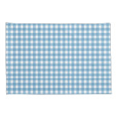 Aqua Blauw en Wit Gingham Patroon Kussensloop (Achterkant-Rechts)