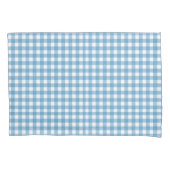 Aqua Blauw en Wit Gingham Patroon Kussensloop (Voorkant-Links)