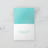 Aqua Blauw en Wit Glitter Hart Dank U Kaart (Binnen)