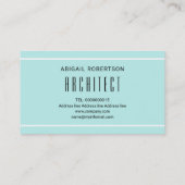 Aqua-blauw en wit modern monogram geometrisch visitekaartje (Achterkant)