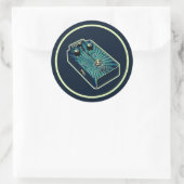 Aqua blauw Fuzz Ronde Sticker (Tas)