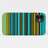 Aqua blauw goud en zwarte strepen Case-Mate iPhone case (Achterkant (horizontaal))