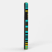 Aqua blauw goud en zwarte strepen Case-Mate iPhone case (Achterkant/rechts)