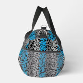 Aqua blauw grijs zwart digitale pixelstrepen plunjezak (Rechts)