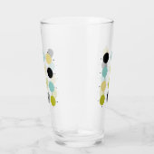 Aqua blauw groen gele cirkels lijnen midden eeuw glas (Rechts)