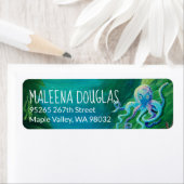 Aqua, Blauw, Groen Octopus het Etiket van het Adre (Insitu)
