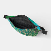 Aqua Blauw Groen Ombre Bloempatroon Heuptasje (Open)