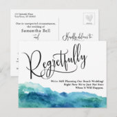 Aqua Blauw Groen Spijtig uitgesteld bruiloft Briefkaart (Voorkant / Achterkant)