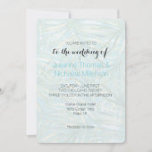 Aqua Blauw Groen Tropisch Bladeren Waterverf Bruil Kaart (Voorkant)