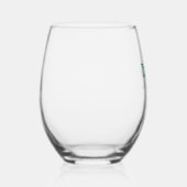 Aqua Blauw Groen Waterverf Bloemig Bruidsdiner Wijnglas Zonder Voet (Rechts)