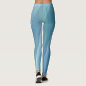 Aqua Blauw Groen Waterverf Strepen Aangepaste Naam Leggings (Achterkant)