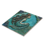 Aqua Blauw Groen Zeemeermin 3D Effect Tegeltje (Zijkant)