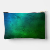 Aqua Blauw Groene Chic Bloemhart Accessoiretas Etui (Achterkant)