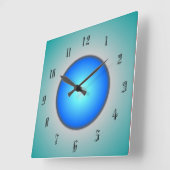 Aqua/Blauw/Groene Cirkel> Wandklok (Hoek)