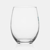 Aqua Blauw Groene Waterverf Bloemachtige Bruiloft  Wijnglas Zonder Voet (Rechts)