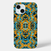AQUA BLAUW ITALIAANS BAROK PRINT SIERWERK Case-Mate iPhone CASE (Achterkant)