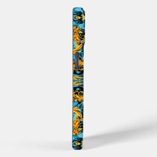 AQUA BLAUW ITALIAANS BAROK PRINT SIERWERK Case-Mate iPhone CASE (Achterkant / Rechts)