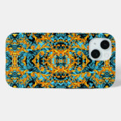 AQUA BLAUW ITALIAANS BAROK PRINT SIERWERK Case-Mate iPhone CASE (Achterkant (horizontaal))