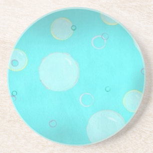 Aqua blauw met cirkels en bubbels, onderzetters