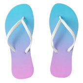 Aqua Blauw naar Roze Verloop Teenslippers (Voetbed)