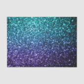 Aqua blauw ombre glanzende faux glitter schittert tissuepapier (Voorkant)