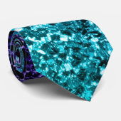 Aqua blauw Ombre nepschittert glinstert Stropdas (Opgerold)