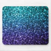 Aqua blauw Ombre nepschittert vonken Muismat (Voorkant)