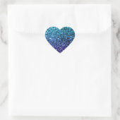 Aqua blauw Ombre nepschittertje glinstert Hart Sticker (Tas)