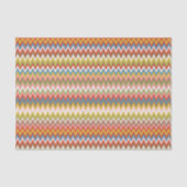 Aqua Blauw Oranje Roze Rood Limoengroen Zigzag Kun Tissuepapier (Voorkant)