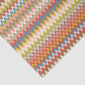 Aqua Blauw Oranje Roze Rood Limoengroen Zigzag Kun Tissuepapier (Detail)
