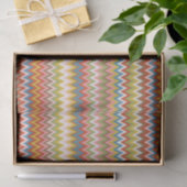 Aqua Blauw Oranje Roze Rood Limoengroen Zigzag Kun Tissuepapier (Geschenk)