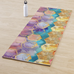 Aqua Blauw Paars Groen Roze Goud Honingraat Yogamat