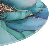  Aqua Blauw Paarse Goud Bloemen Liefde Snijplank (Hoek)