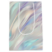 Aqua Blauw Paarse Parelwitte Bruiloft Medium Cadeauzakje (Achterkant)