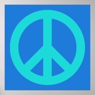 Aqua Blauw Poster