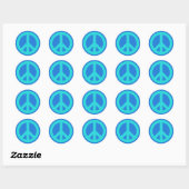 Aqua Blauw Ronde Sticker (Vel)