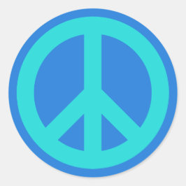 Aqua Blauw Ronde Sticker