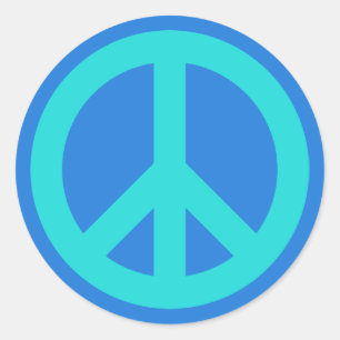 Aqua Blauw Ronde Sticker