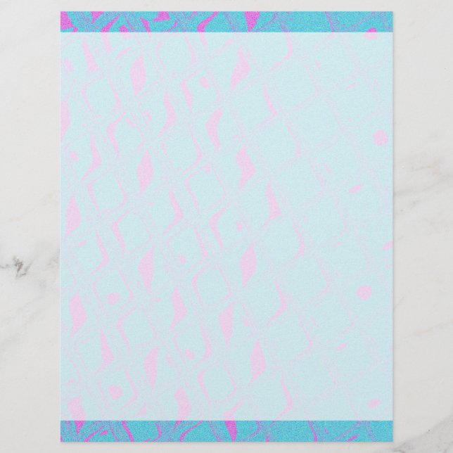 Aqua-blauw, roze, geometrisch abstract digitaal (Voorkant)