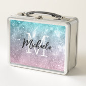 Aqua blauw Roze ombre zee sterrenstelsel abstract  (Voorkant)