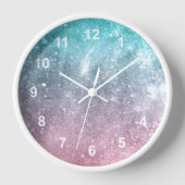 Aqua blauw Roze ombre zee sterrenstelsel abstract  (Voorkant)