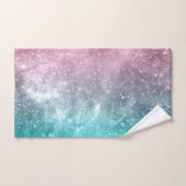 Aqua blauw Roze ombre zee sterrenstelsel abstract Bad Handdoek (Handdoek)