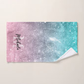 Aqua blauw Roze ombre zee sterrenstelsel abstract Bad Handdoek (Handdoek)