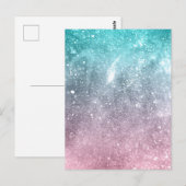 Aqua blauw Roze ombre zee sterrenstelsel abstract Briefkaart (Voorkant / Achterkant)