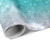 Aqua blauw Roze ombre zee sterrenstelsel abstract Cadeaupapier (Rol Hoek)