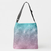 Aqua blauw Roze ombre zee sterrenstelsel abstract  Crossbody Tas (Achterkant)