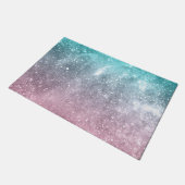 Aqua blauw Roze ombre zee sterrenstelsel abstract Deurmat (Schuin)