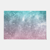 Aqua blauw Roze ombre zee sterrenstelsel abstract Deurmat (Voorkant)