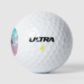 Aqua blauw Roze ombre zee sterrenstelsel abstract  Golfballen (Logo)